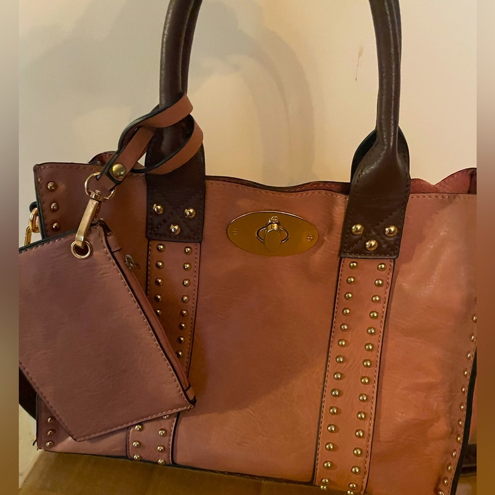 Super cute and stylish brown bag with a wallet